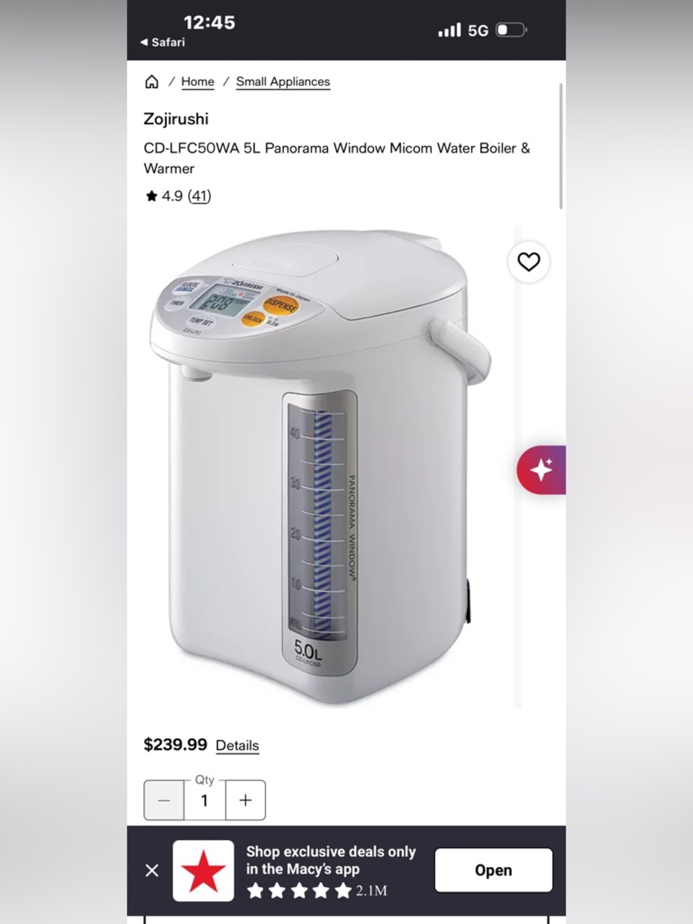 Zojirushi 4L Panorama Micom Water Boiler & Warmer - White